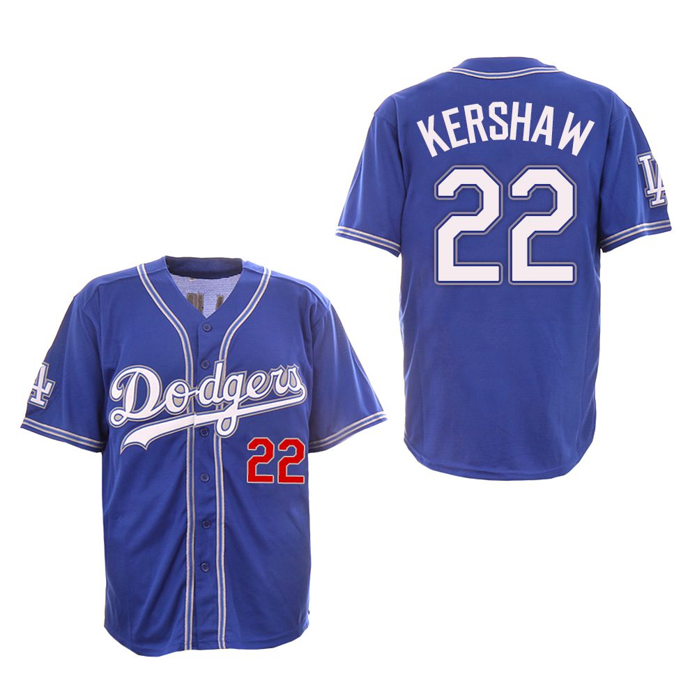 Men Los Angeles Dodgers 22 Kershaw Blue Fashion Edition MLB Jerseys